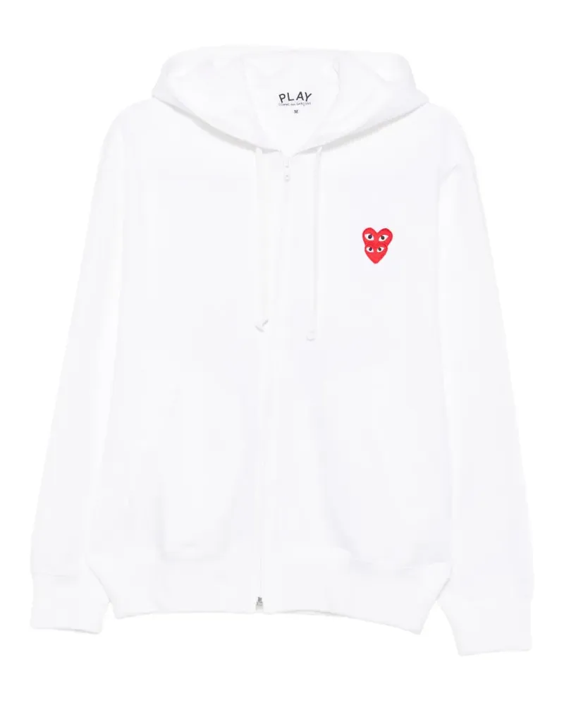 Comme des Garçons Kapuzenjacke mit Herz-Patch - Weiß Weiß