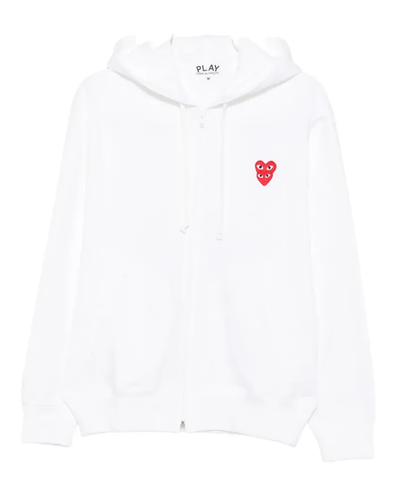 Comme des Garçons heart-patch zip-up hoodie - Weiß Weiß
