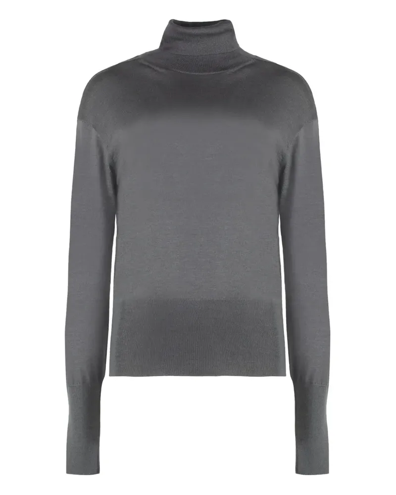 Malo Fein gestrickter Pullover - Grau Grau