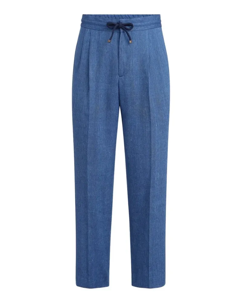 Brunello Cucinelli Bundfaltenhose mit Kordelzug - Blau Blau