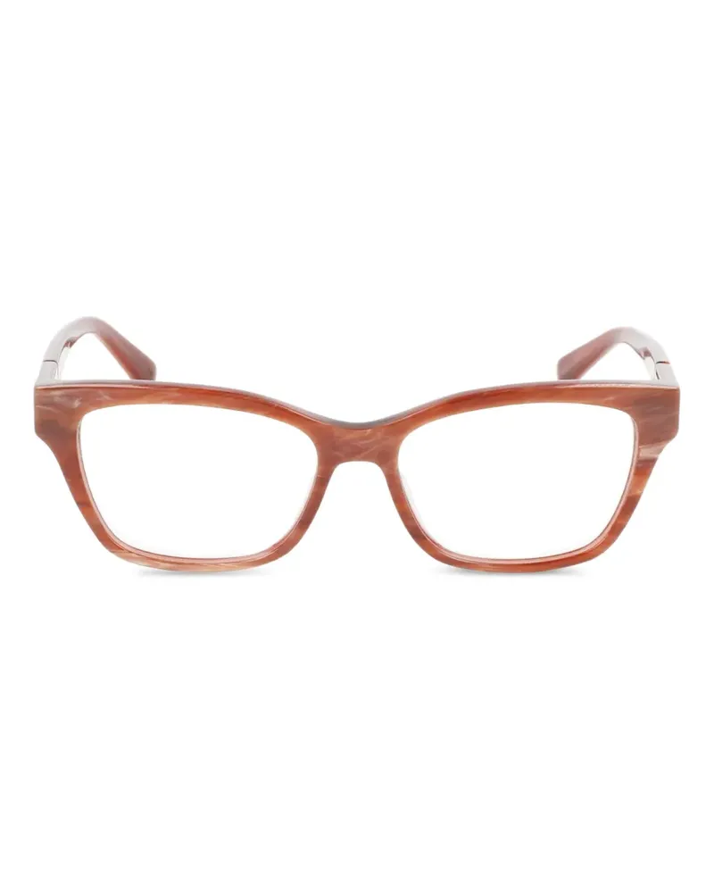 Longchamp marble-effect rectangle-frame glasses - Rot Rot
