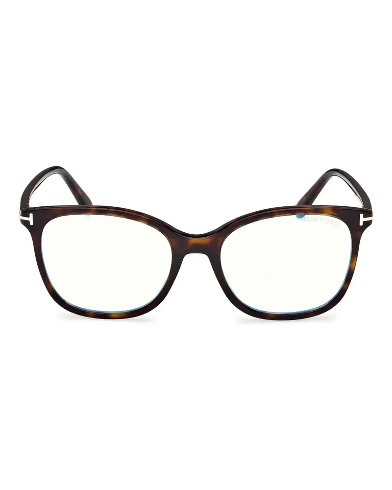 Tom Ford Eckige Brille mit Scharnier-Detail - Braun Braun