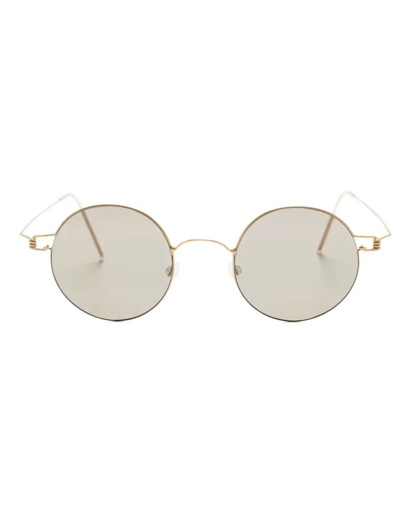 Lindberg Sonnenbrille mit rundem Gestell - Gold Gold