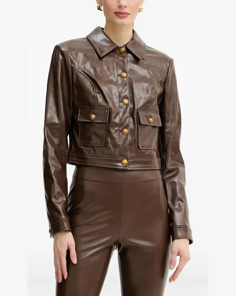 Guess Hemdjacke mit geknöpften Taschen - Braun Braun