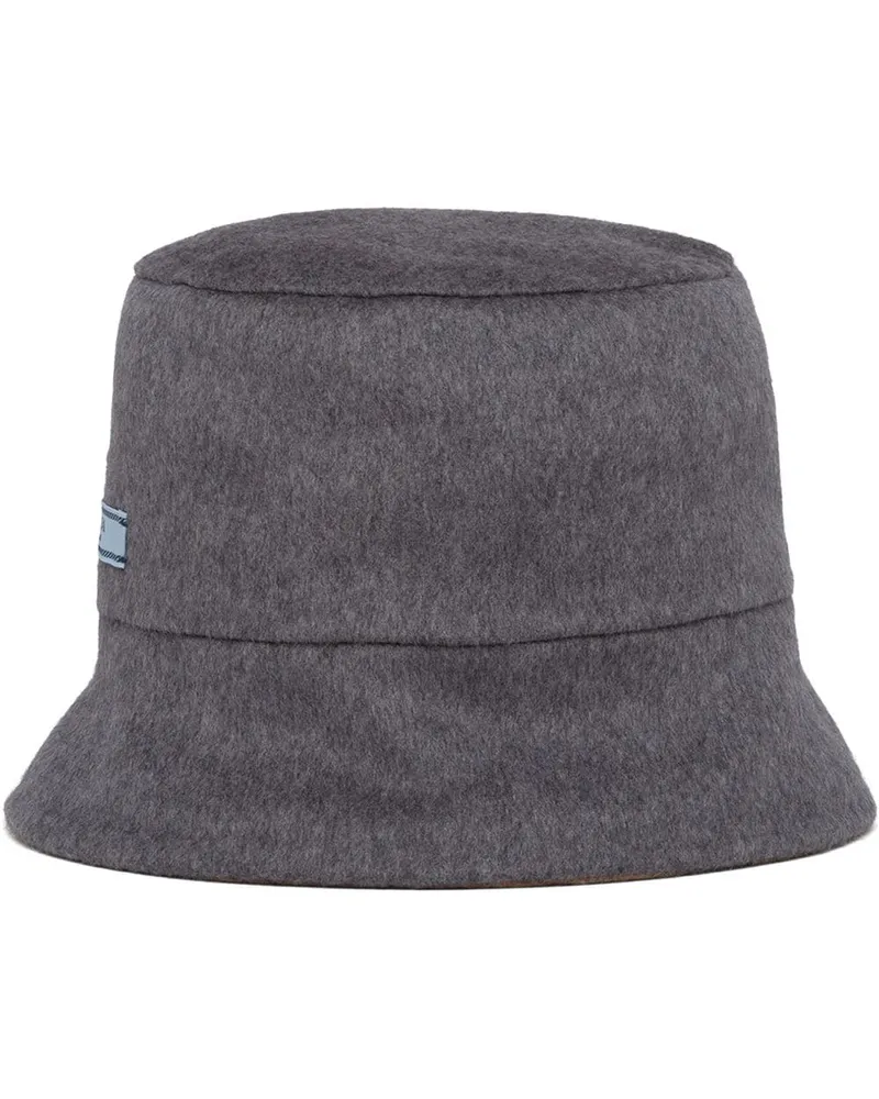 Prada Fischerhut mit Logo-Patch - Grau Grau