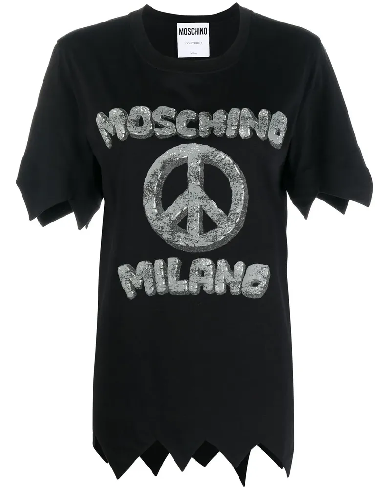 Moschino T-Shirt mit Logo-Print - Schwarz Schwarz