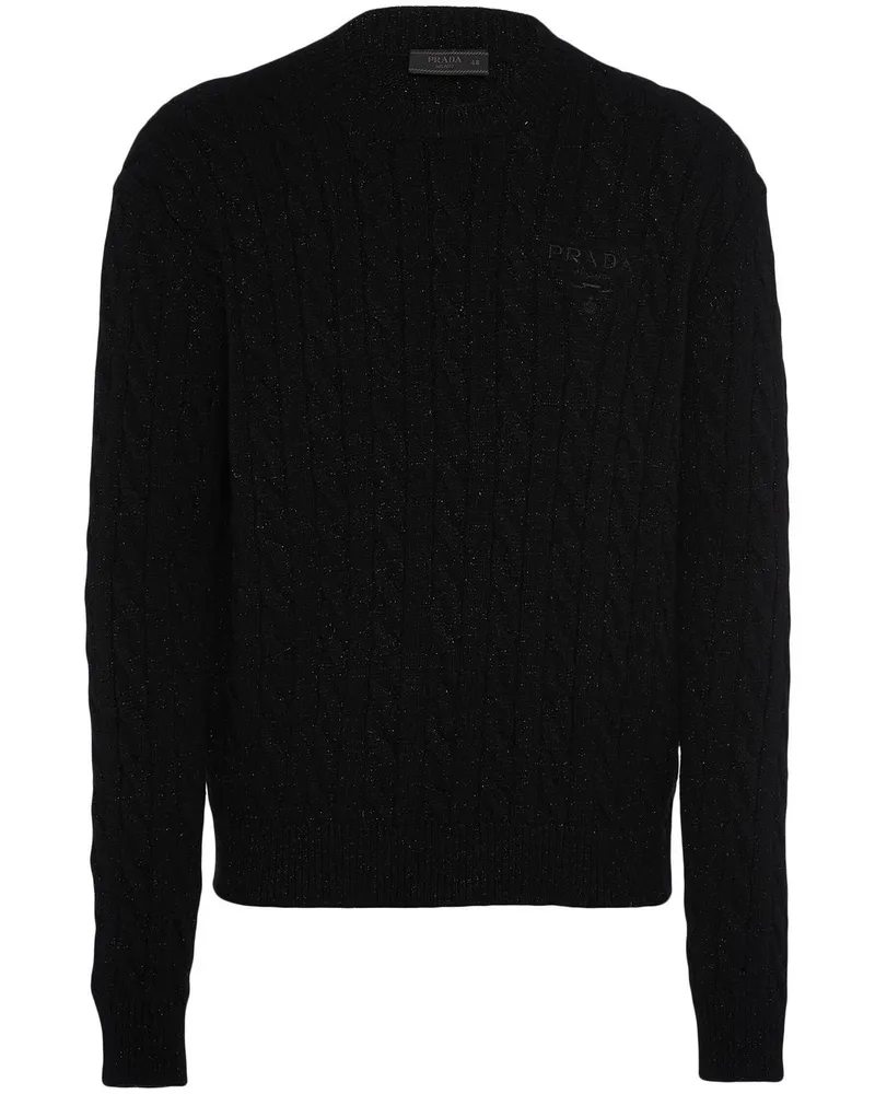 Prada Pullover mit Zopfmuster - Schwarz Schwarz