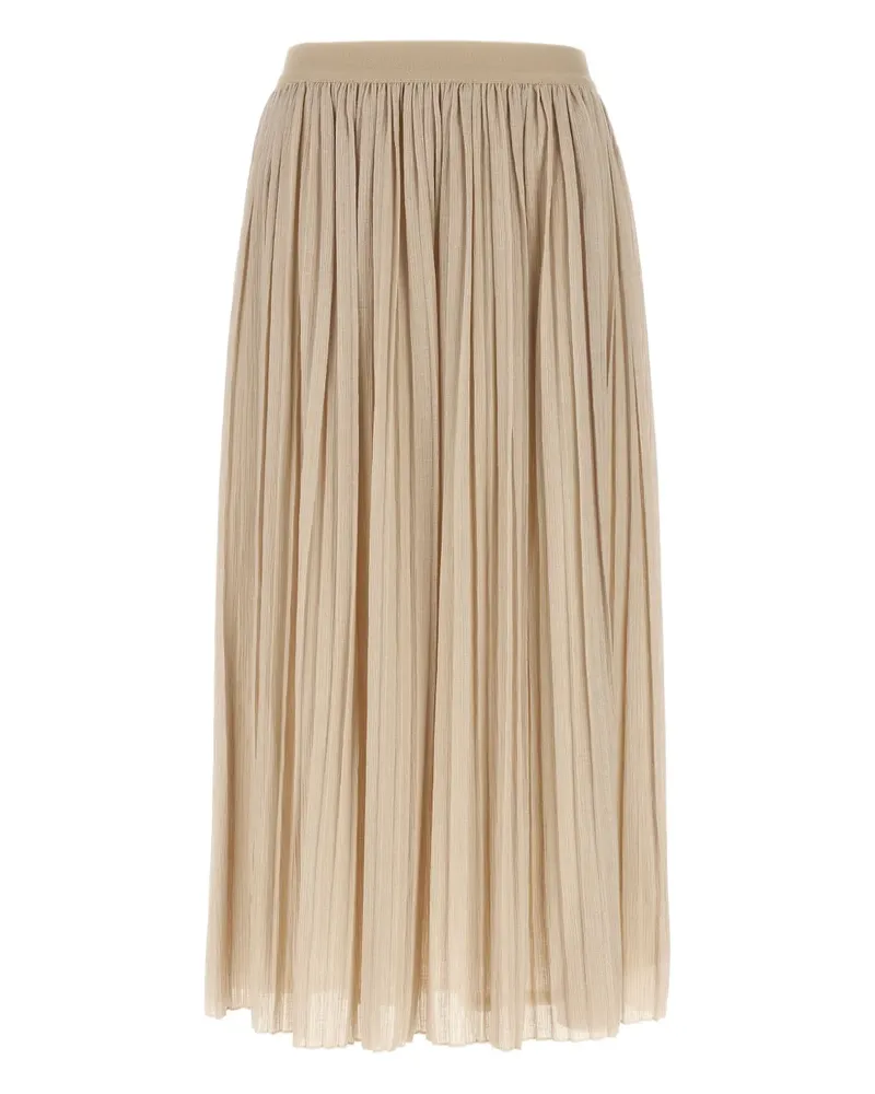 Max Mara Falten-Maxirock mit elastischem Bund - Nude Nude
