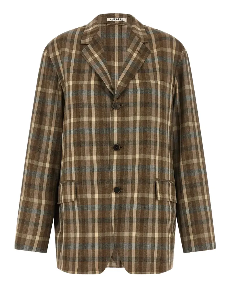 AURALEE check-pattern wool blazer - Braun Braun