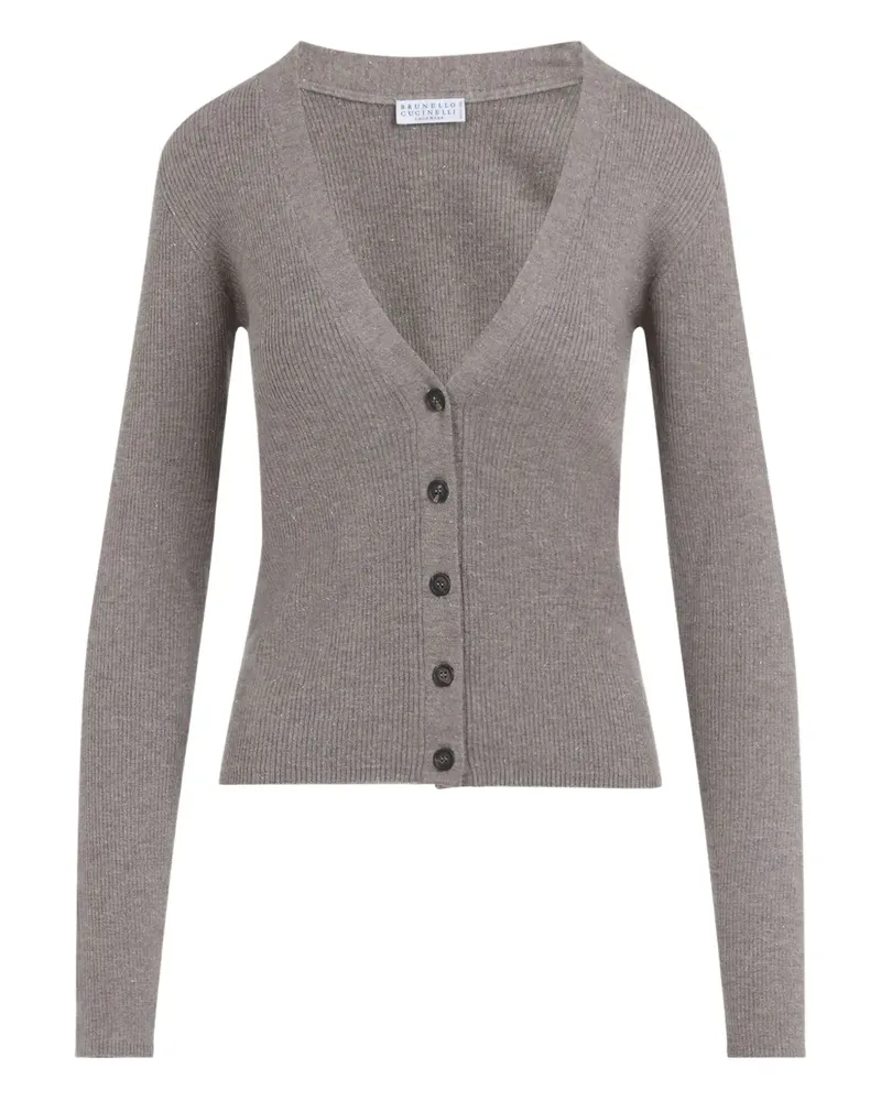 Brunello Cucinelli Gerippter Cardigan - Grau Grau
