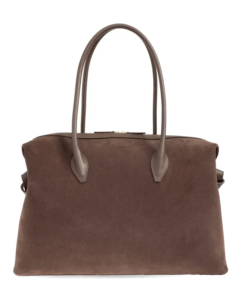 YUZEFI large Brioche suede-leather duffle bag - Braun Braun