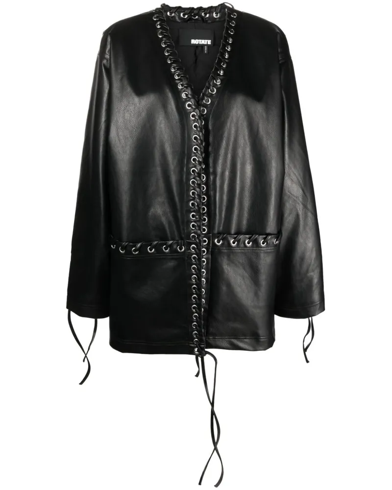 ROTATE Birger Christensen Trenchcoat mit Ösen - Schwarz Schwarz