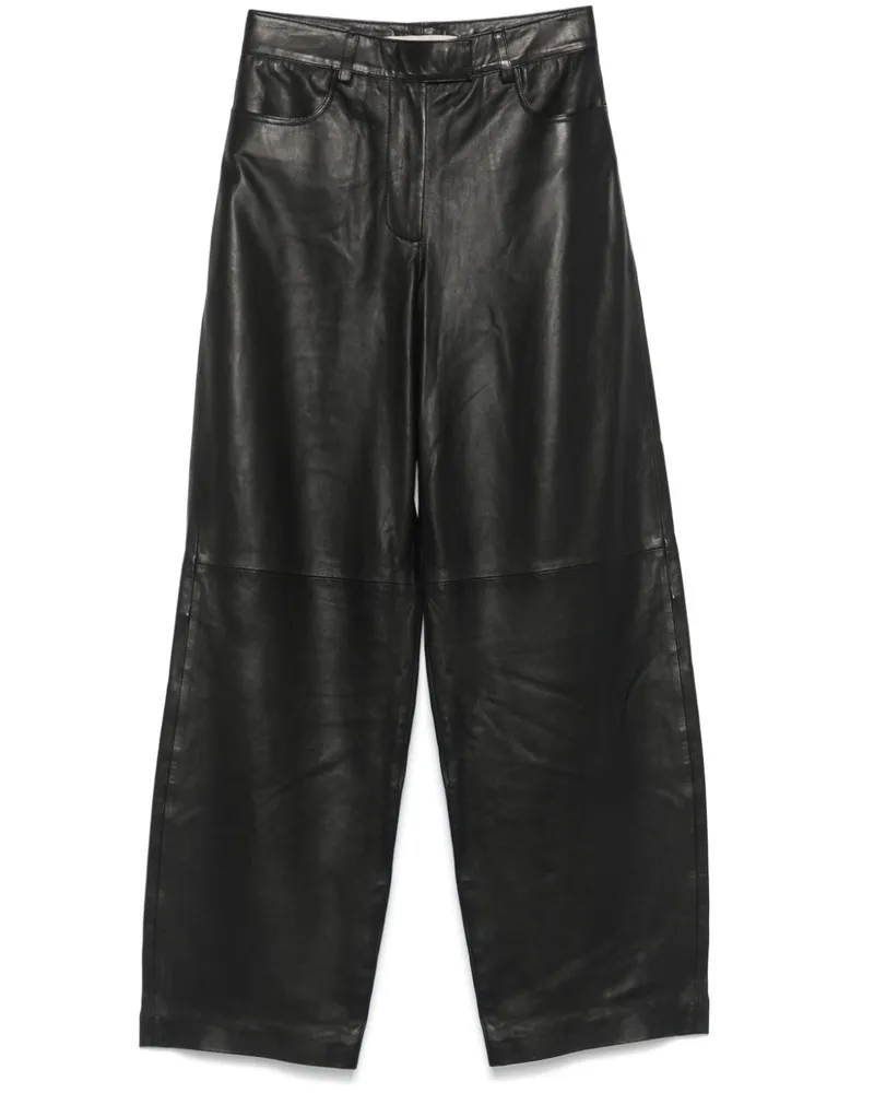 REMAIN Cocoon Hose aus Leder - Schwarz Schwarz