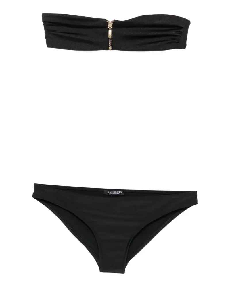 Balmain Bikini mit Reißverschluss - Schwarz Schwarz