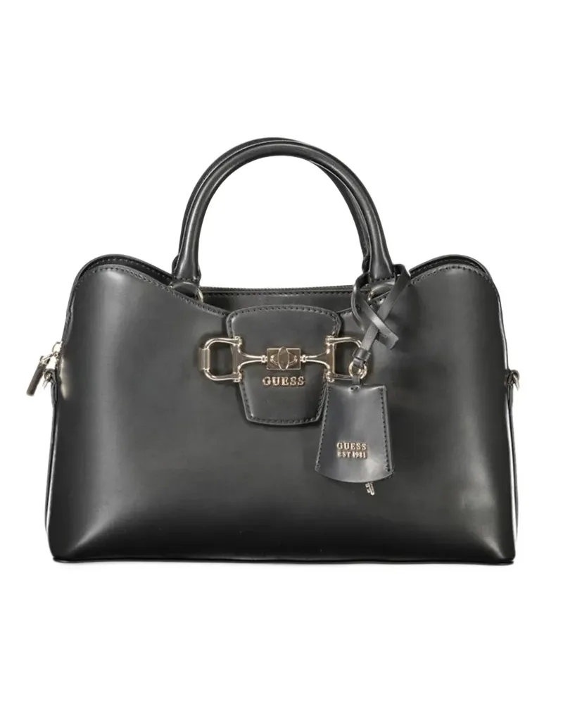 Guess Janie Horsebit-Tote Bag mit Logo-Schild - Schwarz Schwarz