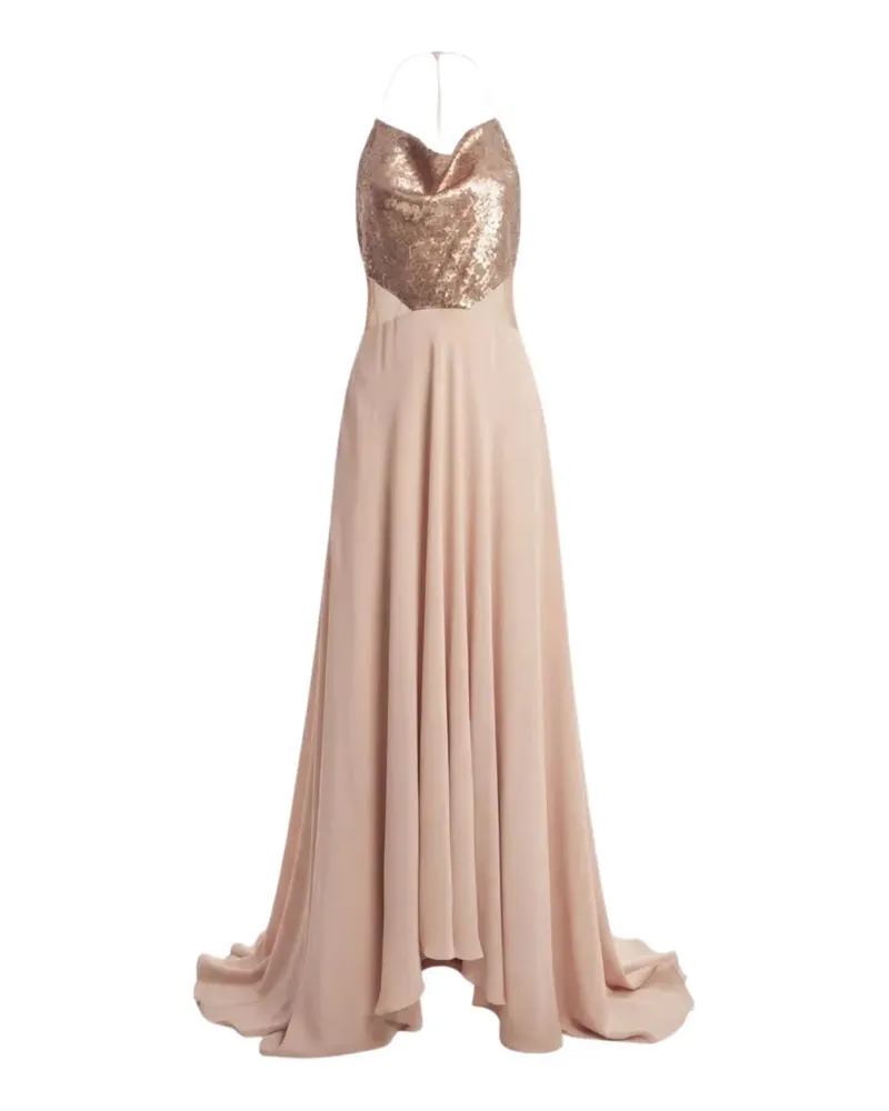 Irina Schrotter Seyan sequin-embellished halterneck maxi dress - Nude Nude