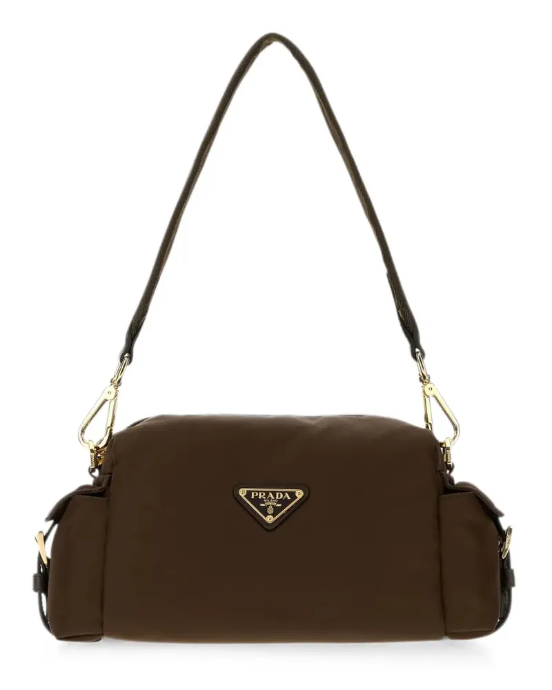 Prada Kleine Explore Schultertasche aus Re-Nylon - Braun Braun