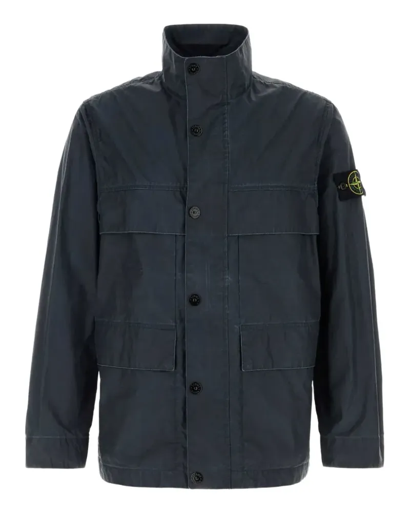 Stone Island 4100024 Tela Jacke aus gewachster Pigment-Baumwolle - Blau Blau