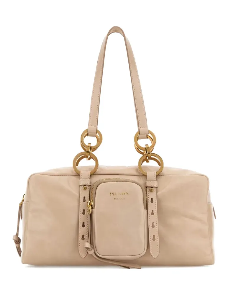 Prada ring-detail leather shoulder bag - Rosa Rosa