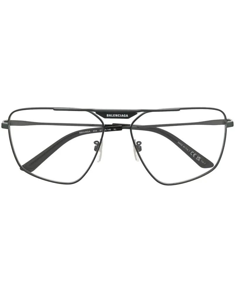 Balenciaga Tag 2.0 Navigator Pilotenbrille - Schwarz Schwarz