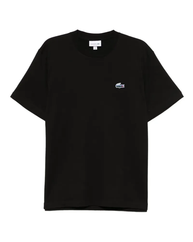 Lacoste T-Shirt mit Logo-Applikation - Schwarz Schwarz