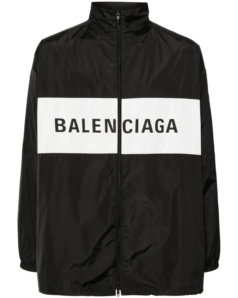Balenciaga Windbreaker mit Logo-Print - Schwarz Schwarz