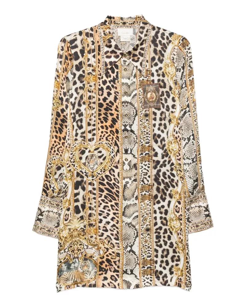 Camilla Seiden-Minikleid mit Animal-Print - Nude Nude