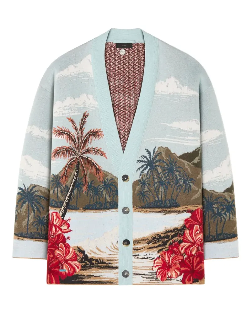 Alanui Hidden Bay Cardigan mit tropischem Print - Blau Blau
