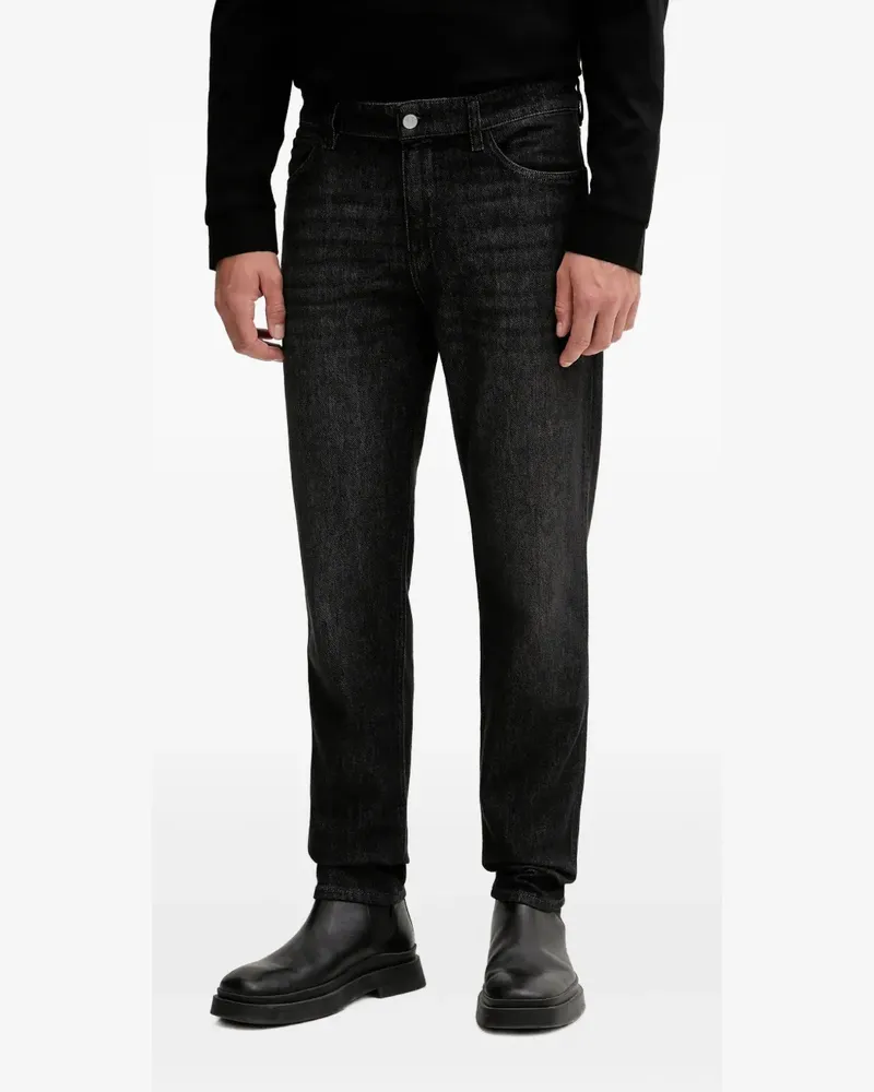HUGO BOSS logo-patch jeans - Schwarz Schwarz
