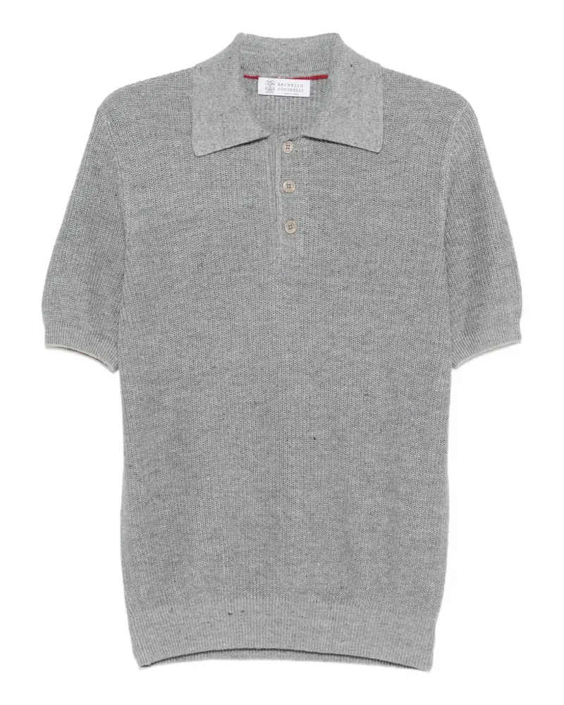 Brunello Cucinelli Poloshirt mit Knopfleiste - Grau Grau