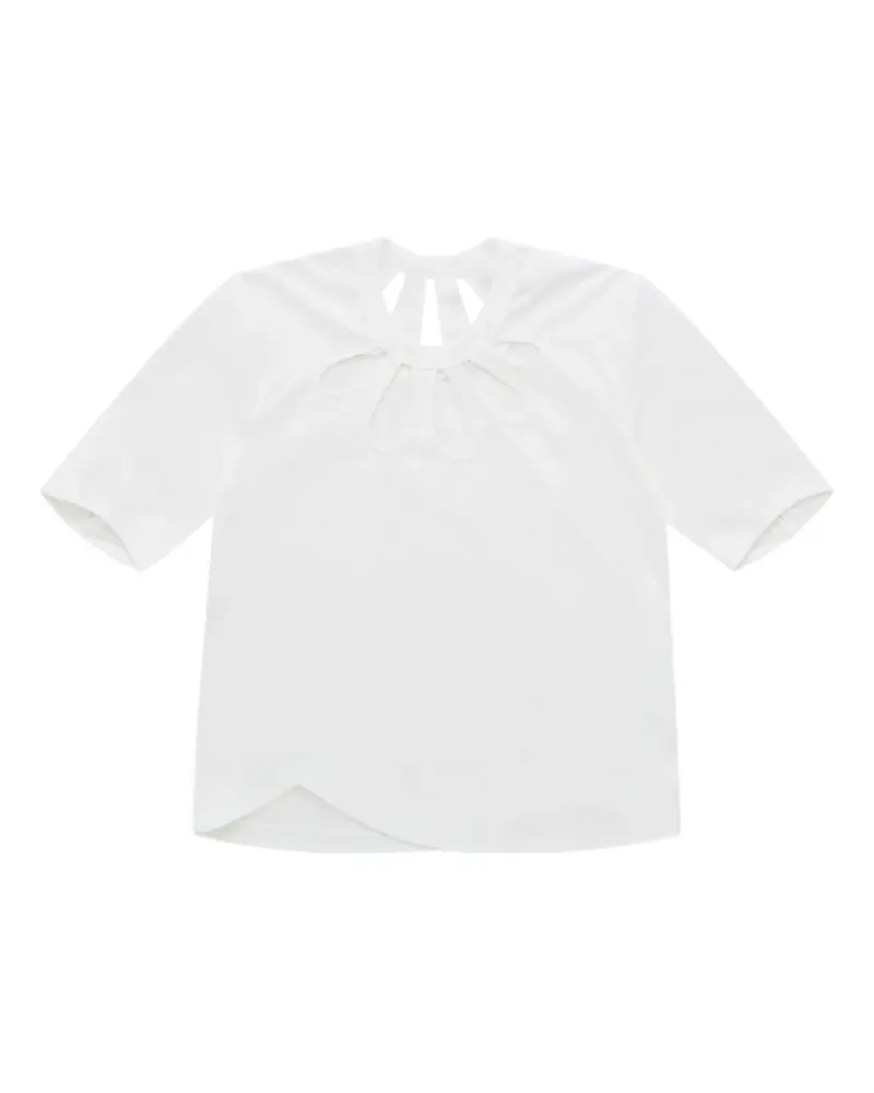 Noir Kei Ninomiya T-Shirt mit Rundhalsausschnitt - Weiß Weiß