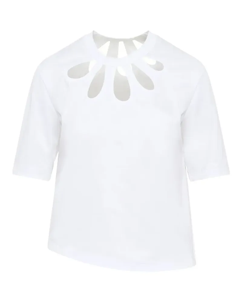 Noir Kei Ninomiya T-Shirt mit Rundhalsausschnitt - Weiß Weiß