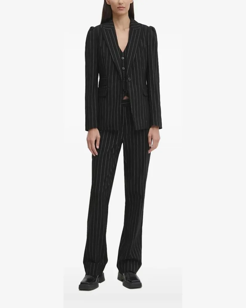 BRUUNS BAZAAR Milo Blazer mit Nadelstreifen - Schwarz Schwarz