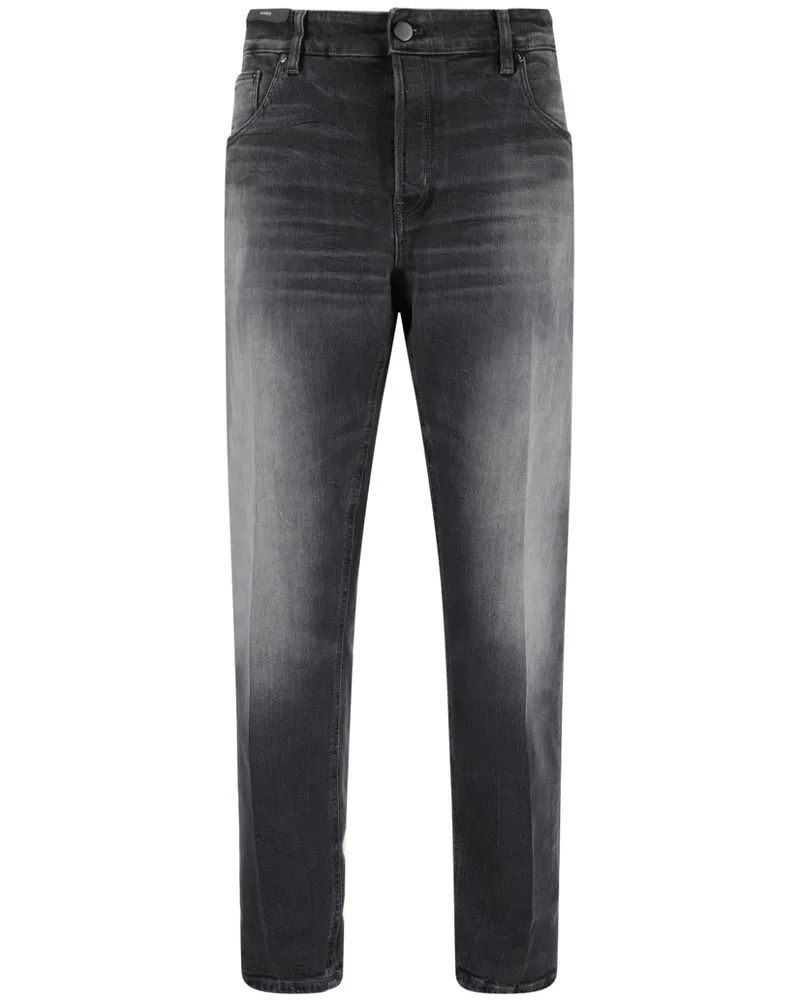 PT TORINO Slim-Fit-Jeans mit Tragefalten Schwarz