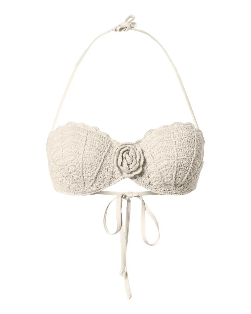 Twin-Set knitted flower bikini - Nude Nude