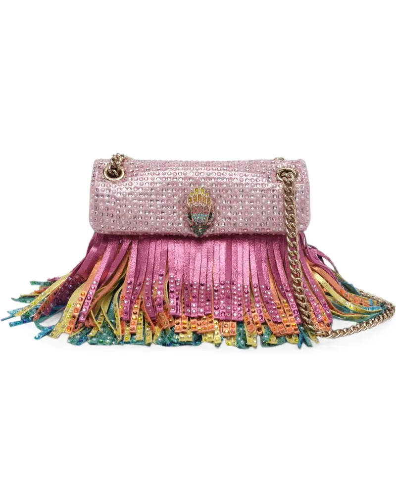 Kurt Geiger mini Kensington crystal-embellished fringed shoulder bag - Rosa Rosa