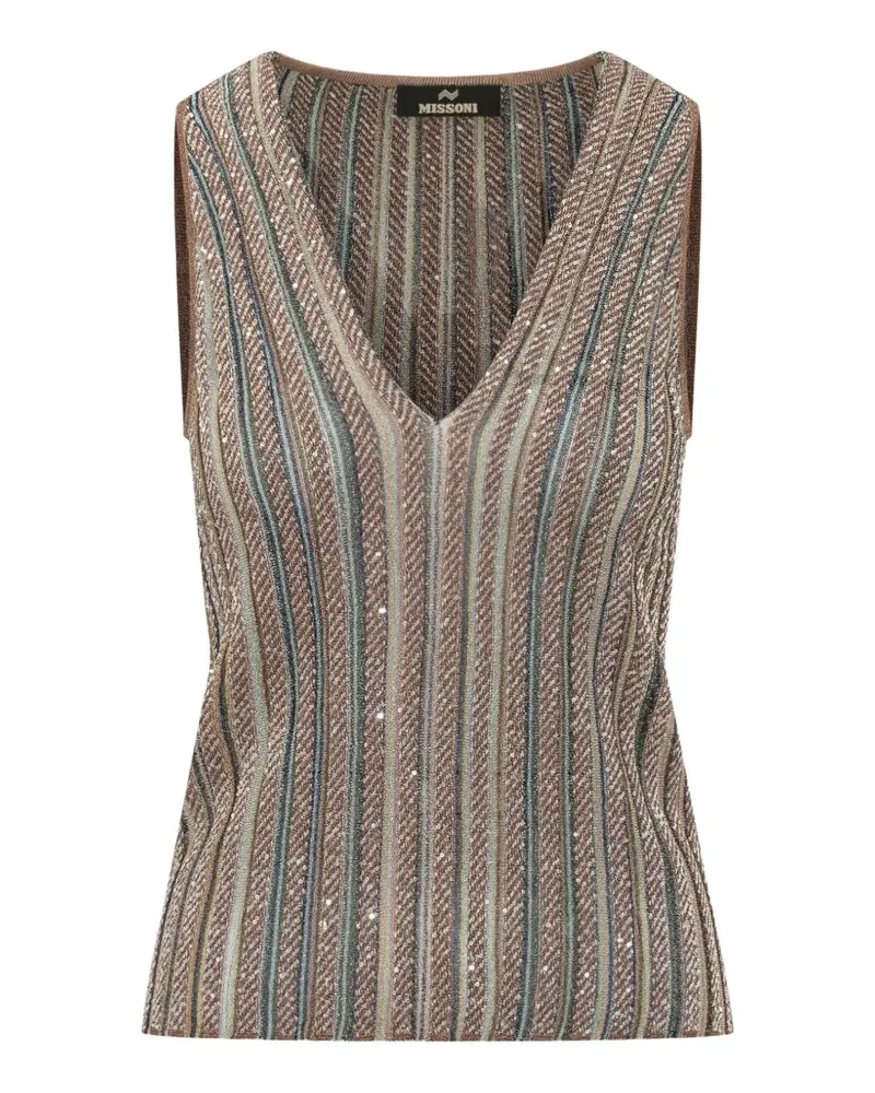 Missoni Top mit Pailletten - Braun Braun