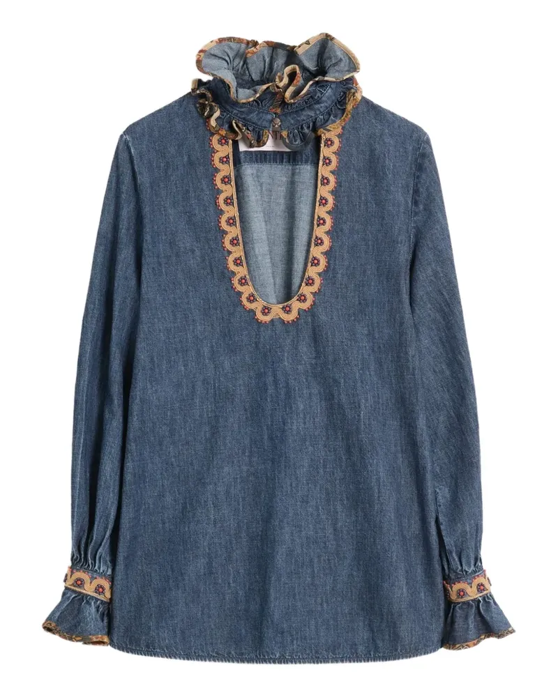 Valentino Garavani Chambray-Bluse mit Stickerei - Blau Blau