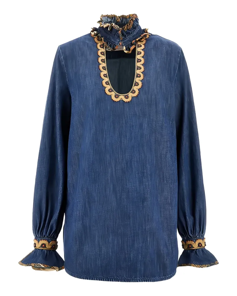 Valentino Garavani Chambray-Bluse mit Stickerei - Blau Blau