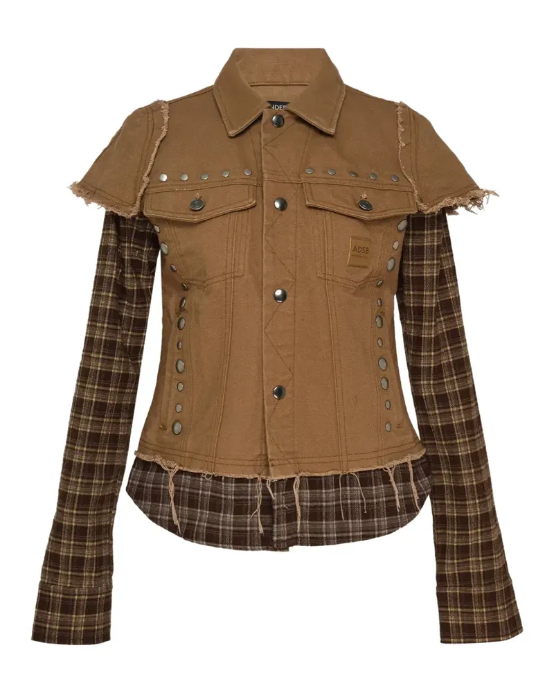 Andersson Bell Hemd mit Nieten im Layering-Look - Braun Braun