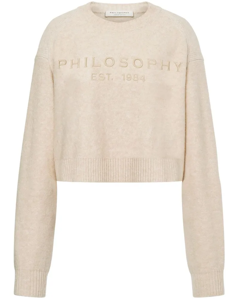 Philosophy Di Lorenzo Serafini Cropped-Pullover mit Logo-Stickerei Nude