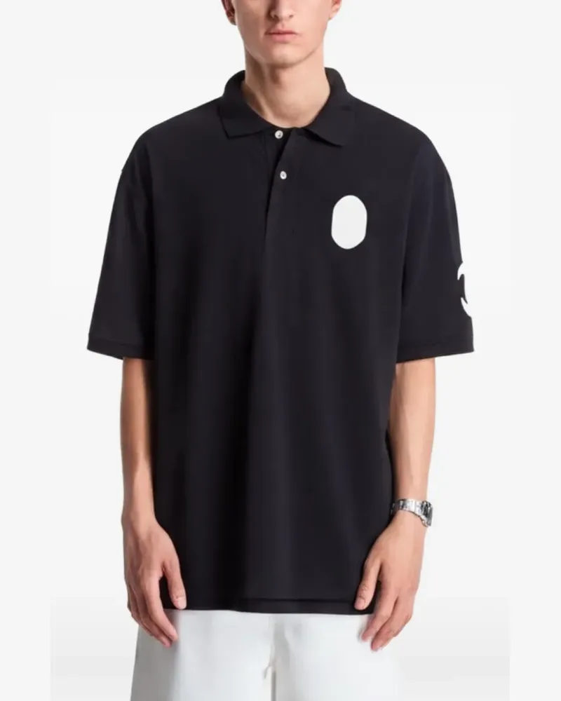 BAPE large Ape Head relaxed-fit polo shirt - Schwarz Schwarz