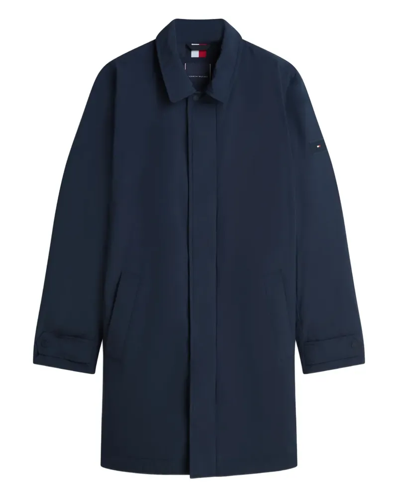 Tommy Hilfiger concealed-fastening collared coat - Blau Blau