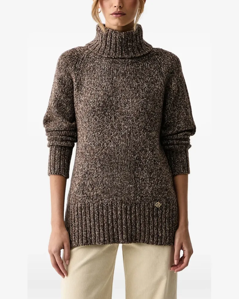 Luisa Spagnoli Magnesite Rollkragenpullover mit meliertem Muster - Braun Braun