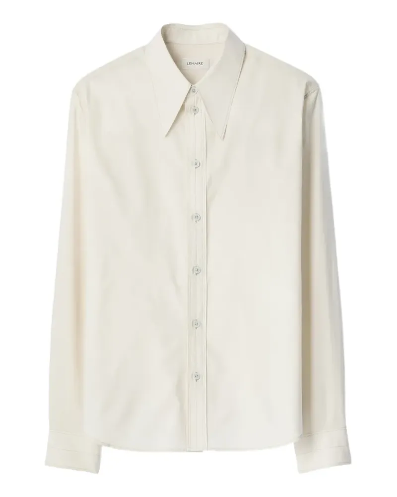 Christophe Lemaire Hemd mit spitzem Kragen aus gewaschener Baumwollseide - Nude Nude