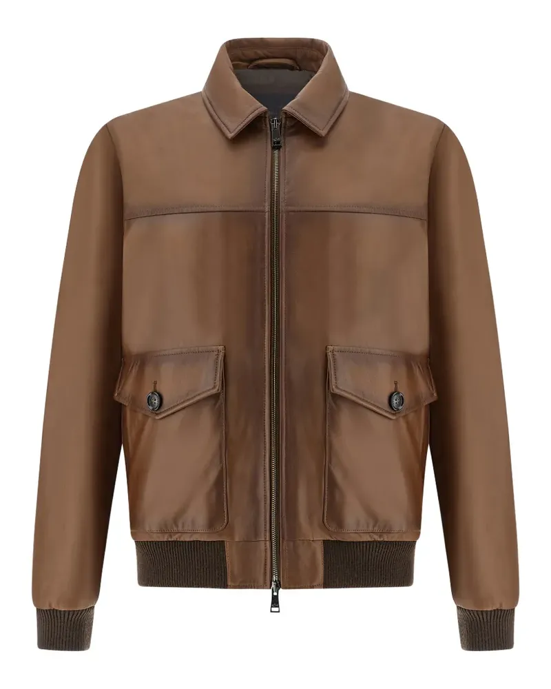 Paul & Shark Aqua Bomberjacke aus Leder - Braun Braun