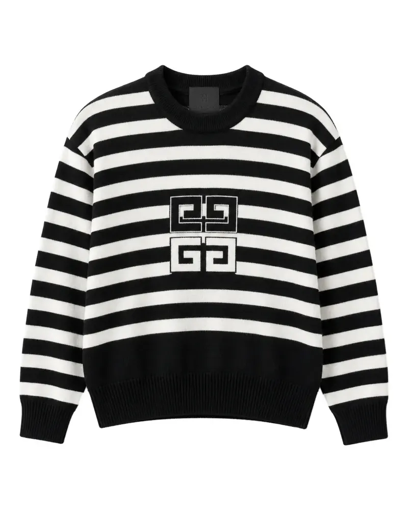 Givenchy Gestreifter Pullover mit 4G - Schwarz Schwarz