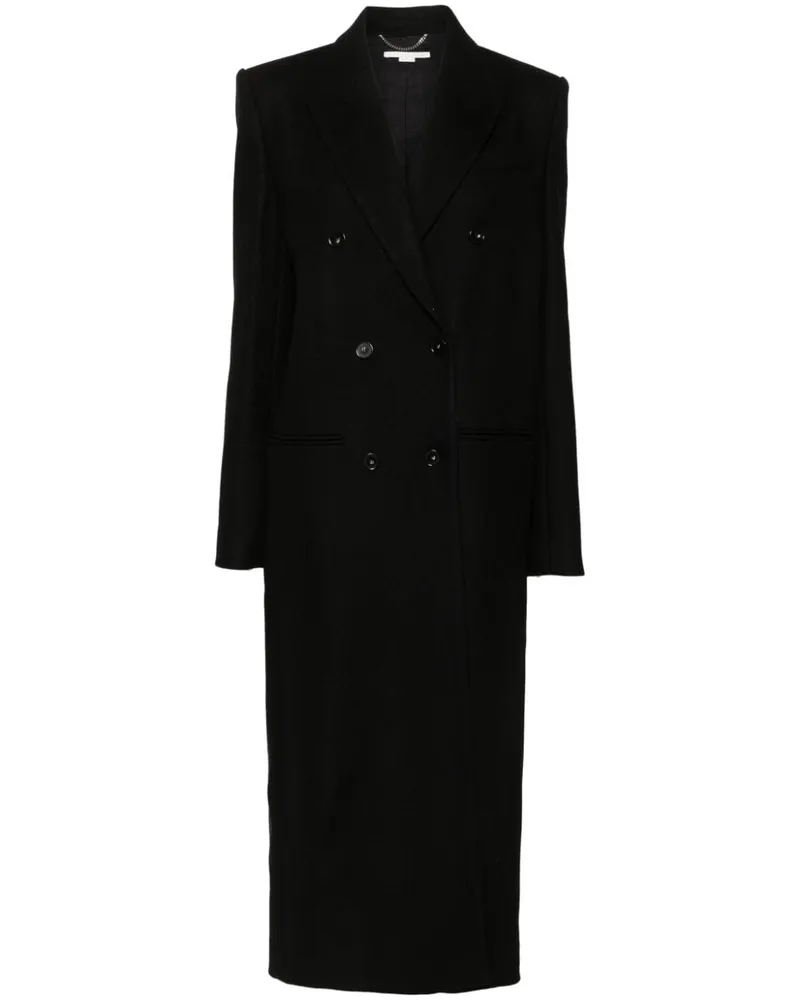 Stella McCartney Doppelreihiger langer Mantel - Schwarz Schwarz