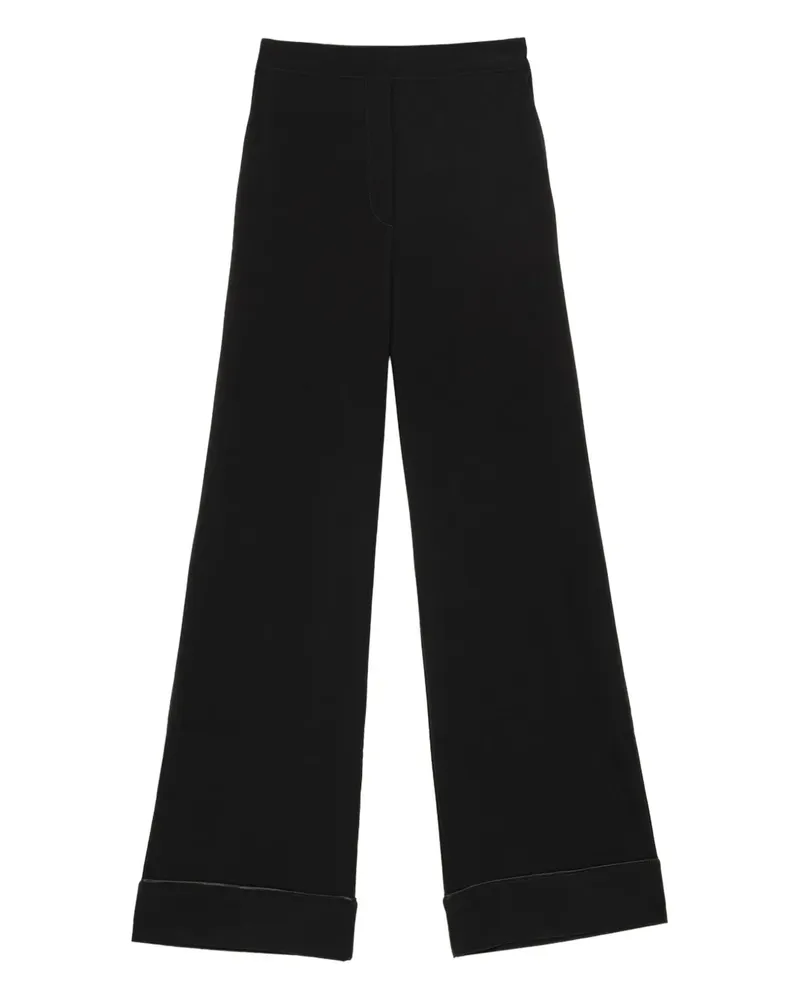Maliparmi Weite Hose mit Umschlag - Schwarz Schwarz