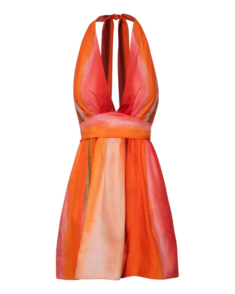 Baobab Collection Gerafftes Agustina Minikleid mit V-Ausschnitt - Orange Orange